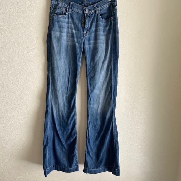 7 Seven For All Mankind Jeans Ginger Flare Leg Women’s Size 30 Denim - Picture 1 of 9
